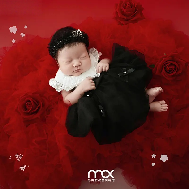 2026 Black Dress Red Set - Newborn Photography Theme
